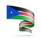 South Sudan flag in the form of wave ribbon