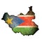 South sudan flag on its territory