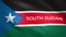 South Sudan flag with the name of the country