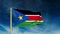 South Sudan flag slider style with title. Waving
