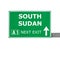 SOUTH SUDAN road sign isolated on white