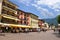 South Switzerland: The pedestrian zone at Lake Maggiore in Ascona City in canton Ticino