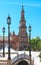 South Tower and lanterns at Plaza de Espana, Seville, Spain