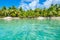 South Water Caye - Small tropical island at Barrier Reef with paradise beach - known for diving, snorkeling and relaxing vacations