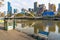 Southbank Yarra river Promenade with view of Evan Walker pedestrian bridge