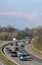 Southbound traffic on M6 motorway passing Scorton