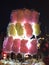 Southeast Asia Orient Cambodia Night Market Colorful Cotton Candy Booth Glowing Ambience Street Snack Food