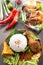 Southeast Asian food nasi ayam penyet