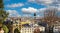 Southeast overlook of paris skyline from Sacre coeur viewpoint on sunny autumn day