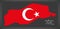 Southeastern Anatolia Turkey map with Turkish national flag illustration