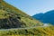 Southern alpine alps mountain and road side at Arthur`s Pass National Park New Zealand