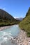 Southern Alps and Cook River, Weheka, New Zealand