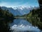 Southern Alps from Lake Matheson