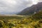 Southern Alps. Mountains to the very clouds. South Island, New Zealand