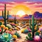 Southern colorful desert scene bloom serene hiking trail