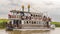 Southern Comfort paddle steamer on the River Bure in Horning, Norfolk, UK