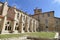 The southern facade of the Saint-Robert abbey in La Chaise-Dieu and the Clementine tower