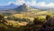 Southern France Plateau With Rolling Countryside View And Ancient Ruins