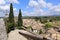 Southern France: tiled roofs of the medieval village Grignan