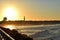 Southern Historical Lighthouse Coastal Architecture and Sunset/Sunrise at the Beach