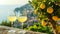 Southern Italian Coastal Scene with Homemade Limoncello