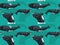 Southern Right Whale Cartoon Background Seamless Wallpaper