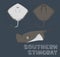 Southern Stingray Cartoon Vector Illustration