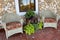 southern style cobblestone porch chairs