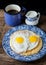 Southern style grits served with two sunny side fried eggs