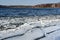 Southern Urals, Russia. Small ice floes on lake Uvildy in November