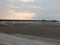 Southport beach and pier at sunset