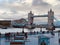 Southwark area view of London towers and river Thames in the capital of England