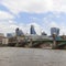 Southwark Bridge and modern glazed, office buildings, Business center, London, United Kingdom