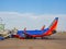 Southwest Airline airplane parked in the Will Rogers World Airport