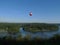 Southwest Missouri lake with hot air balloon
