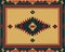 a southwestern style rug with red black and yellow colors