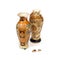 Souvenir Chinese vases in ancient traditions isolated on a white background