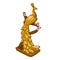 A souvenir in the form of statuettes of the Golden peacock sitting on a tree branch isolated on white background. Vector