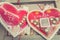 Souvenir hearts with text Serbia I Love You