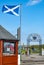 Souvenir kiosk and entrance to the John O Groats walking Trail and brewery,during the holiday season