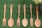 Souvenir spoons, forks, made of wood for wedding gifts, gifts