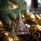 Souvenir statues from Thai temples are placed on the Christmas tree to celebrate the New Year festival.