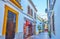 The souvenir stores in Calle Cespedes, on Sep 30 in Cordoba, Spain