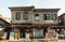 Souvenirs seller sits in his shop in the old part of Nessebar. The ramshackle building for sale in Old Town.