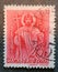 SOVATA, ROMANIA - Jul 02, 2020: Old Hungarian stamp 1958 with the image of Saint Stephanus