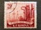 SOVATA, ROMANIA - Jul 02, 2020: Old postage stamp from Romania circa 1957 shows the centenary of the oil industry