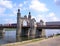 SOVETSK, RUSSIA. Movement of trucks along the bridge of the queen Louise. Kaliningrad region