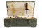 Soviet army ammunition box with bayonet. Text in russian - type of ammunition (RGD 5 UZRGM - hand grenade), lot number and