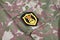 Soviet Army Combat engineer shoulder patch on camouflage uniform