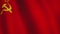 Soviet communism russian flag waving on flagpole - seamless animation loop